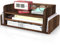 HZE Schreibtisch Organizer Holz 5 Tabletts, Rustic 3-Tier Briefablage Holz mit 2 Seite Mail Sorting Slots, Büro Ablage für Ordner, Mail, Schreibwaren (Dunkelbraun)