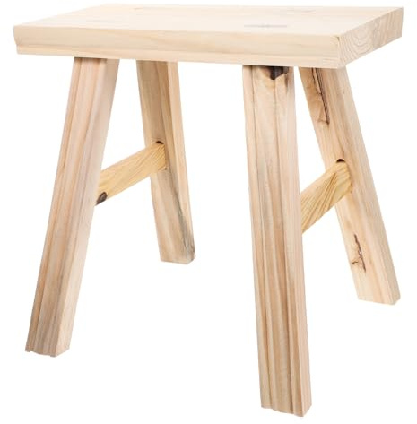 DECHOUS Wooden Stool Low Height Foot Rest Bathroom Stool Indoor Plant Stand Decor