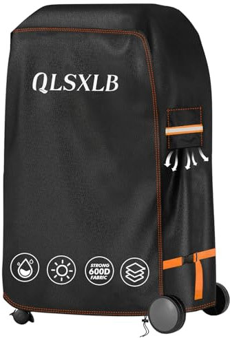 QLSXLB Funda Barbacoa Exterior Impermeable, Resistente Tela 600D Oxford Cubierta BBQ Gas 90x70x110cm, Funda Protectora de Parrilla Universal Anti-Viento/Anti-Polvo/Anti-Humedad Negro