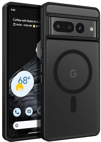 BENTOBEN Google Pixel 7 Pro Hülle [Kompatibel mit Magsafe] Durchscheinend Matt Magnetische Pixel 7 Pro Hülle Slim Dünn Stoßfest Damen Herren Schutzhüllen für Google Pixel 7 Pro 6,7 Zoll 2022, Schwarz
