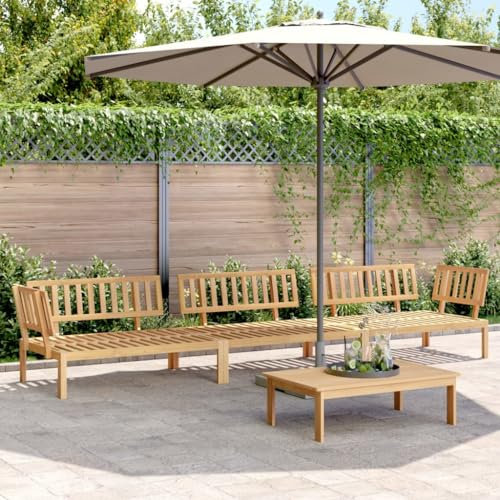 Willood 4-TLG. Garten-Sofagarnitur aus Paletten Massivholz Akazie Braun Gartenmöbelsets für Outdoor Gärten Balkon Lounge Tisch