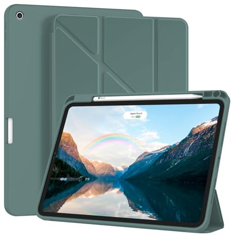 Compatible avec Coque iPad Air 3ème Génération 2019 / iPad Pro 2017 10.5 Pouces Silicone, Ultra Fine Étui de Protection avec Support Fonction Antichoc Housse avec Veille/Réveil Automatique (Vert)