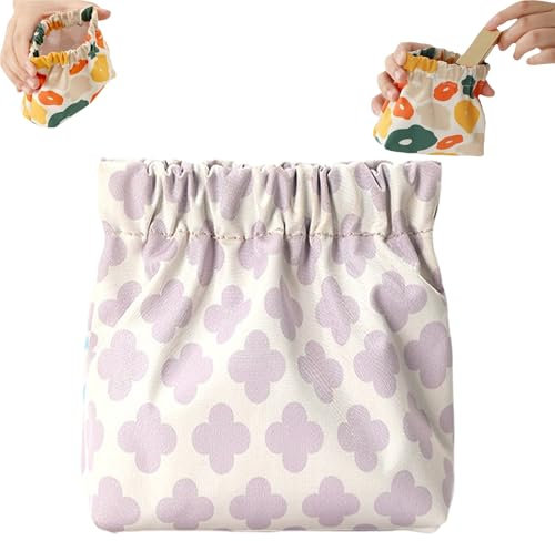 Portable Mini Storage Bag for Purse, 4 Pcs PortableTreadcrck-U Mini Storage Bags, Mini Makeup Bag Purse Pouch, No Zipper Self-closing Accessories Purse Organizer (02)