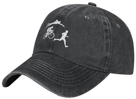 Baseball Cap Triathlon Schwarz Baseballkappe Waschbare Baseballmütze Classic Golf Caps Für Reisen Running Außenbereich