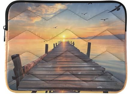 Protective Laptop Case Thin Computer Carrying Bag Wooden Dock Sky Sunset Carrying Case Laptop Cover