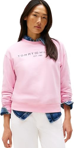 Tommy Hilfiger Mdrn Reg Corp Logo C-Nk Swtshrt Ww0Ww39791, Felpa, Donna, Rosa (Classic Pink), M