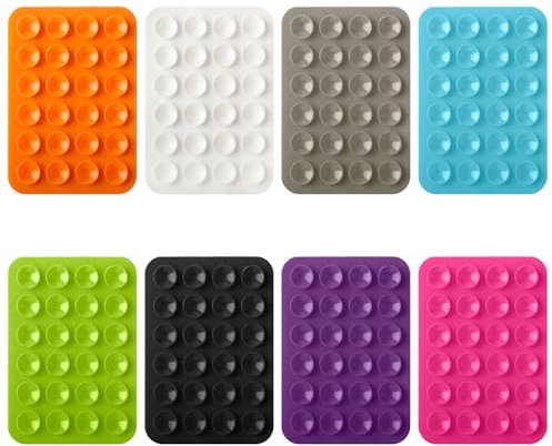Bojueshaw 8pcs Silicone Suction Phone Holder,Phone Sticky Pad Grip,Mini Anti-slip Suction Cup Phone Holder,Phone Accessory Holder Mat