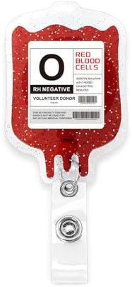 XINGLIDA Bijou fantaisie unique en forme de poche de sang, porte-carte de visite en acrylique, idéal pour les infirmières, les médecins et K