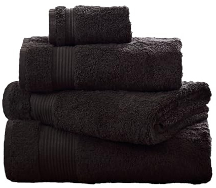NEXT Homeware Gästehandtuch aus 100% ägyptischer Baumwolle Schwarz 4 Pack Hand Towels