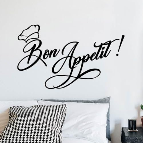 SUPERDANT Bon Appetit Wandtattoo Essenstexte Wandsticker Restaurant Wandaufkleber Vinyl Wandsticker Dekor Essenstexte Dekor Für Restaurant Esszimmer Wohnzimmer Küche Wanddekoration