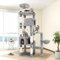 Globlazer Árbol Rascador para Gatos Grandes XXL Alto 213 cm con Nidos, Plataformas Acolchada, Percha Superior, Cesta, Juquetes Gatos, Torre Gatos Multinivel para Gatos Adultos (F83, Gris Claro)