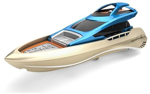 OBEST 2,4 GHz Bateau Télécommandé Mini Speedboat, RC Bateau avec Lumière LED, Bateaus à Moteur Haute Vitesse, Alarme de Batterie Faible, Jouet Boat de Course Radio pour Mer, Piscines et Lac