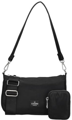 Charm London Große Umhängetasche - Wasserabweisend mit Verstellbarem Schultergurt und 5 Reißverschlussfächern - Praktische Zusatztasche - Ideal für den Alltag