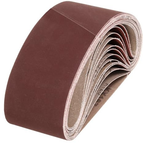 sourcing map 100mm x 610mm Sanding Belts, 20 Pcs 400 Grits Aluminum Oxide Abrasive Belt Sander File Belt for Woodworking, Metal Polishing, Knife Sharpener