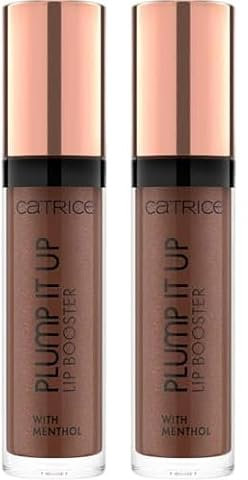 Catrice Plump It Up Lip Booster, Nr. 100, Braun, kühlend, vergrößernd, glänzend, vegan, ohne Konservierungsstoffe, ohne Parabene, ohne Mikroplastikpartikel, 2er Pack (3.5ml)