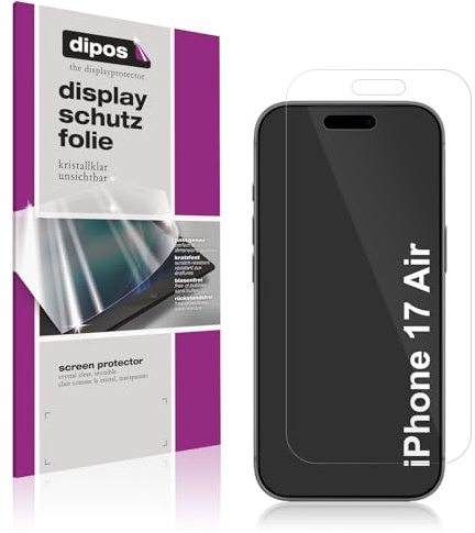 dipos I 4x Schutzfolie klar passend für Apple iPhone 17 Air Folie Displayschutzfolie, Ultra-Dünn, Case-Friendly, Fingerprint-Kompatibel