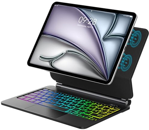 JADEMALL Magic Keyboard Für iPad Air 11 M4/M3 mit TP & Beleuchtung QWERTZ