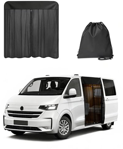 Sonnenschutznetz für Seitenfenster mit Reißverschluss & Magneten | Sonnen- & Sichtschutz für Reisen | Kompatibel mit Mercede Vito, VW California/Caddy/Transporter, Ford Transit Custom, Opel Vivaro