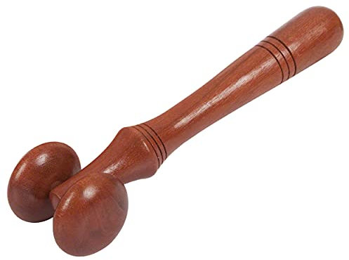 Massageroller aus Holz, inkl. Triggerpunkt-Anleitung, Massagegerät, Handroller, Selbstmassage, Rückenmassage