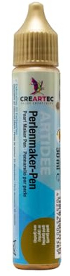 Artidee CREARTEC Perlenmaker Pen - Gold - zum Gestalten von dekorativen 3D Farbperlen auf Textilien, Holz, Pappe, Leder, Glas, Keramik - 30ml - Made in Germany