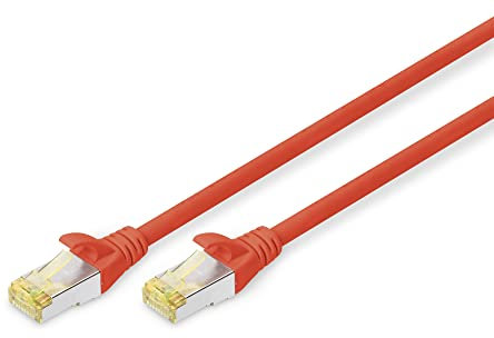 Digitus DK1644A100R Cavo Rete S-Ftp Cat.6A Doppia Schermatura Lsoh, 10 mt, Rosso, Cat-6A - 10 m, Cavo patch - S-FTP - LSZH