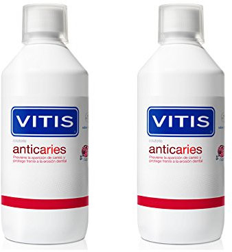2 x Vitis Antikaries Mundspülung 2x500 ml - neue formel, glutenfrei