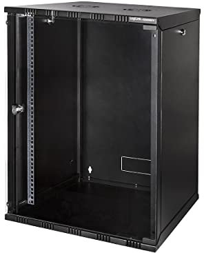 LogiLink W15A54B ECO Wandschrank 15HE (560mm Tiefe), Flat Pack (unmontiert), 48,26 cm (19 Zoll) schwarz