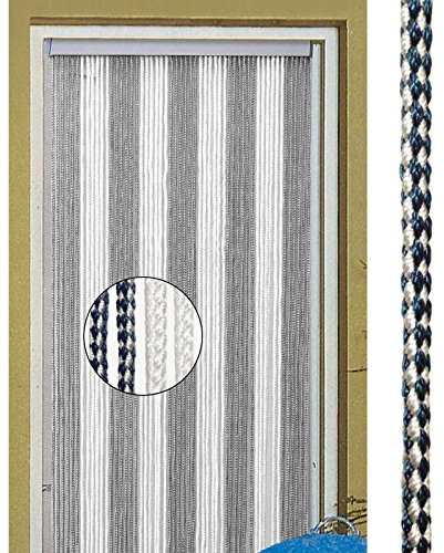 Arisol Türvorhang Korda, 100% Polyester, 60x190 cm, weiß/blau