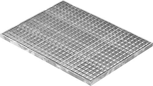 Fenau | Caillebotis/Grille conforme aux normes de l'industrie du bâtiment, Dimensions : 590 x 790 x 25 mm, Dimensions du maillage: 30/30 mm, galvanisée, cadre: 600 x 800 x 28 mm)