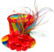 Minihut Clown bunt mit Clip zum befestigen