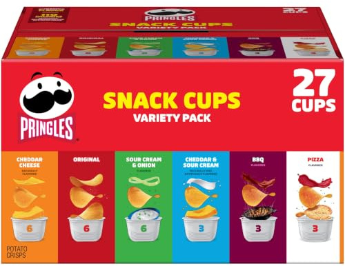 Pringles Pommes frites mit saurer Sahne und Zwiebeln, Cheddar-Käse, Barbecue, Pizza, Cheddar-Käse und Sauerrahm 19.5 Ounce