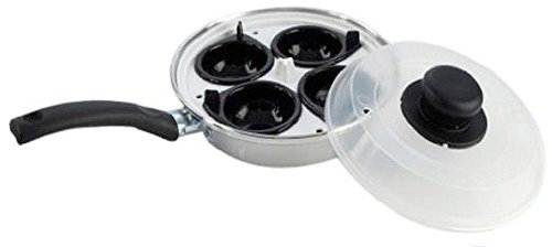 Egg Poacher Two Cup Four Cup Replacement Cups Pan Non-Stick Cup Egg Boiler Saucepan Cookware with Plastic Lid (4 Cup Egg Poacher)