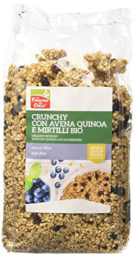 La Finestra Sul Cielo Crunchy con Avena Quinoa e Mirtilli Bio - 3 Confezioni da 375 g