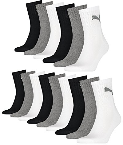 PUMA 15 Paar Socken Short Crew Sportsocken Tennis Socken Unisex