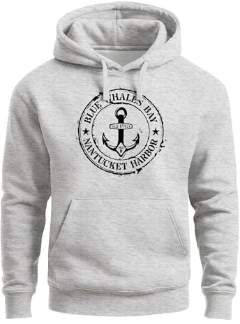 Neverless® Hoodie Herren maritimes Anker Motiv Anchor Print Vintage Stil Kapuzen-Pullover Männer
