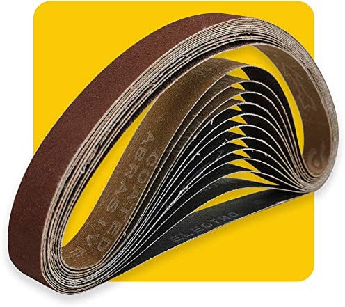 25mmx762mm 25mm x 762mm Sanding Belt Assorted Pack,12 Pcs(4 Each of 80 120 150 Grits) Aluminum Oxide for Sander