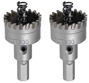 sourcing map 30mm Carbide Hole Cutter, Hole Saws for Stainless Steel Sheet Metal, High Density Carbide Tooth, 2pcs