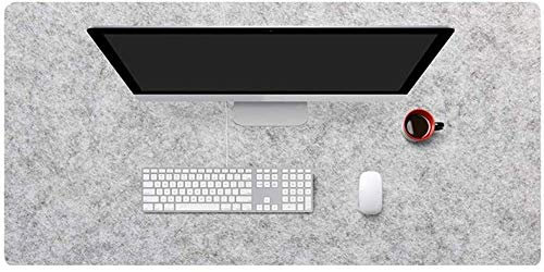 Schreibtischunterlage für Büro, 5 mm dick, Filz, Schreibtischunterlage für Maus, Tastatur, Laptop, Tischunterlage mit runden Kanten, Tischschutz für Büro und Zuhause (120 x 60 cm), Hellgrau)