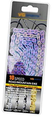 Jitong Fahrrad Kette 8/9/10/11-Fach 116 Glieder Fahrradkette für MTB Kompatibel mit Shimano, Campagnolo und SRAM - Bunt 10-Gang | halbhohl