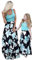 OMZIN Mothers and Daughter Family Summer Dress Round Neck Sleeveless Dresses A Line Beach Dress Party Dress Stitching Vest Maxi Dress Grüne Blume M
