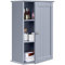 Yaheetech Bathroom Cabinet Single Wall Mounted Bathroom Storage Cabinet Wooden Cupboard with Adjustable Shelves, 21D x 35W x 55H cm, Grey