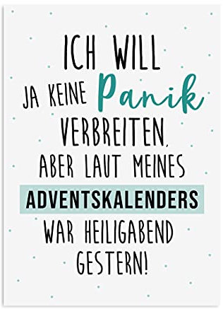 Nastami Weihnachtskarte HEILIGABEND gestern Postkarte Weihnachten Spruch