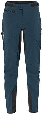 VAUDE Qimsa Softshell Pants II Fahrradhose Damen, Winddichte Softshellhose Damen für Ganzjahres-Biker, Fahrradhose Winter Damen atmungsaktiv & wasserabweisend – in Blau, Größe: 46