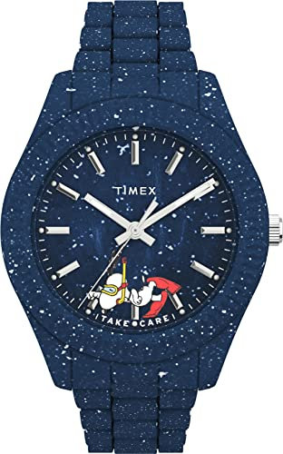 Timex Peanuts Herren-Armbanduhr, 41 mm, blaues Armband, blaues Zifferblatt, blaues Gehäuse TW2V53300