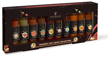 Hot Sauce Geschenkset – Chili Geschenke für Männer und Frauen 10 Chili Hot Sauce Food Collection Jalapeno Sauce, Habanero Hot Sauce, Scotch Bonnet Sauce