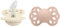 BIBS Infinity Anatomischer Schnuller Zweierpackung, bisphenol-A frei, anatomischer Silikonsauger, Kiefergerechte Form. Silikon, 0-6 Monate (2er Pack), Ivory/Blush