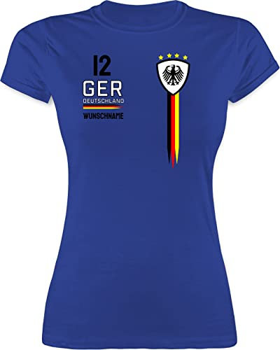 Shirt Damen - 2026 Fussball Fanartikel - Deutschland WM Trikot Farben - M - Royalblau - Deutschland. Tshirt em Trikots fußball German Funshirts für Frauen Deutschland-Fanartikel em-Trikots