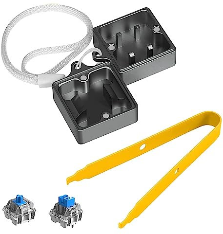 LexonElec Switch Opener Kit with Switch Puller Aluminum Keyboard Switch Opener for Cherry MX Gateron Kailh Box Outemu Akko Panda Switch, Switch Opener for Mechanical Keyboard with Metal Magnet - GreyB