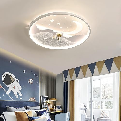 Ceiling Lighting for Children's Room, Led Creative Star Kids Ceiling lamp, 3D Galaxy Ceiling Fixture for Boy or Girl Bedroom, Cartoon Universe Fixture Segmented Lighting Control