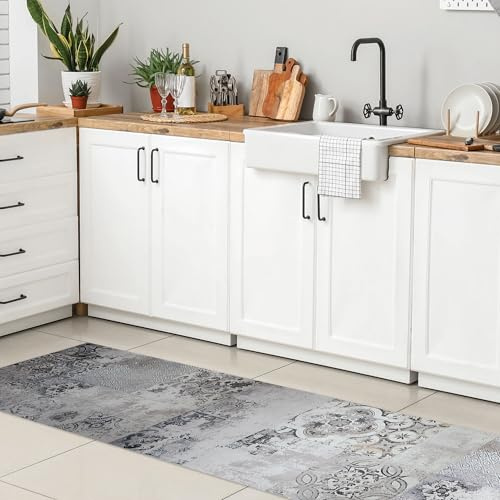CREARREDA Teppich Läufer für Küche, Flur & Wohnraum Teppichläufer auf Maß Isolierend, Feuerhemmend, Kratzfest, Hypoallergen, Wasserabweisend Küchenläufer Wohnzimmer Teppich Made in Italy